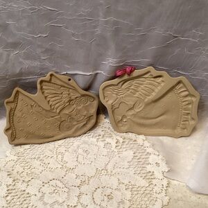 Brown Bag Cookie Art Angel Molds Stoneware Vintage Hill Design Inc 1986 1987